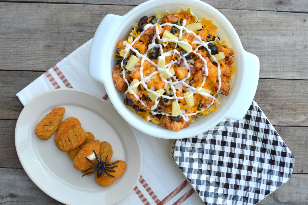 Halloween Inspired BBQ Chicken Nachos #20MinutesToTasty #ad | mybigfathappylife.com