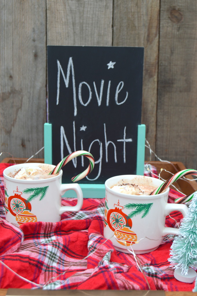 Peppermint Hot Chocolate Floats, a perfect treat for watching holiday movies #DelightfulMoments #recipe #ad | mybigfathappylife.com