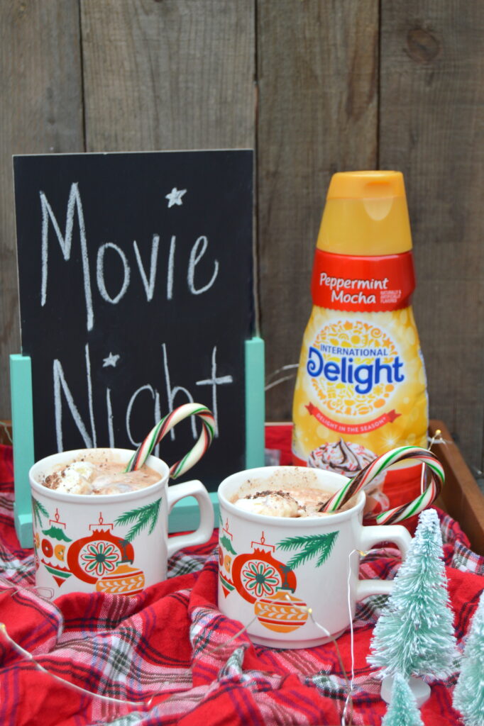 Peppermint Hot Chocolate Floats, a perfect treat for watching holiday movies #DelightfulMoments #recipe #ad | mybigfathappylife.com