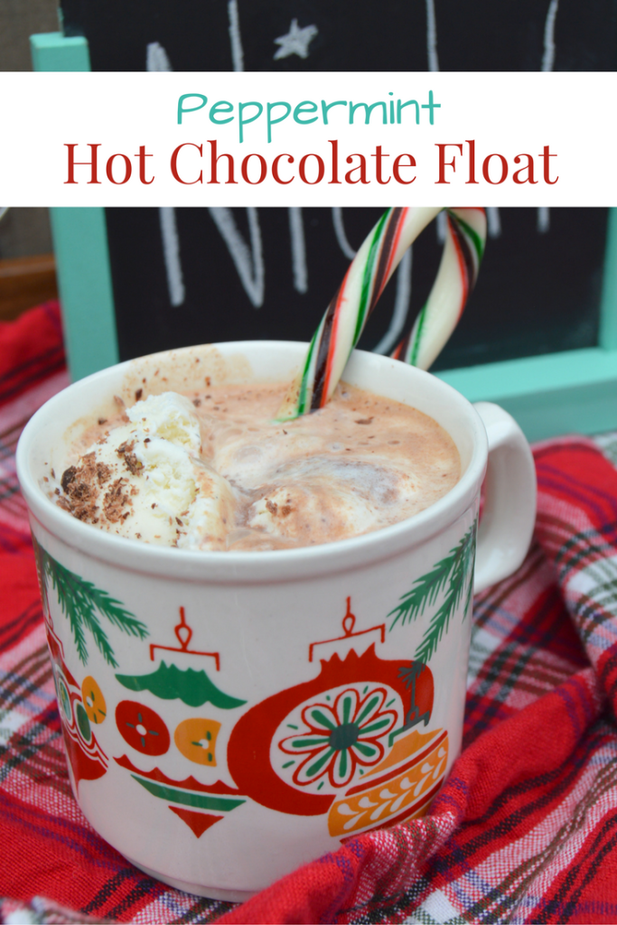 Peppermint Hot Chocolate Floats, a perfect treat for watching holiday movies #DelightfulMoments #recipe #ad | mybigfathappylife.com