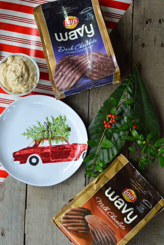 Fluffy Peanut Butter Dip with Chocolate Wavy Lays #SweetnSaltyHoliday #ad | mybigfathappylife.com