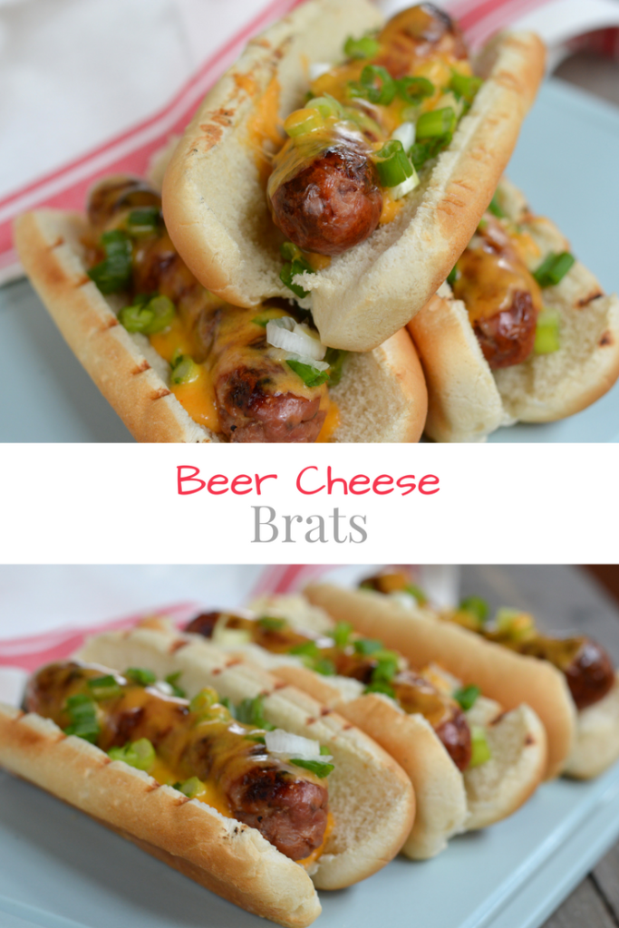 Beer Cheese Brats are perfect for game day! | mybigfathappylife.com