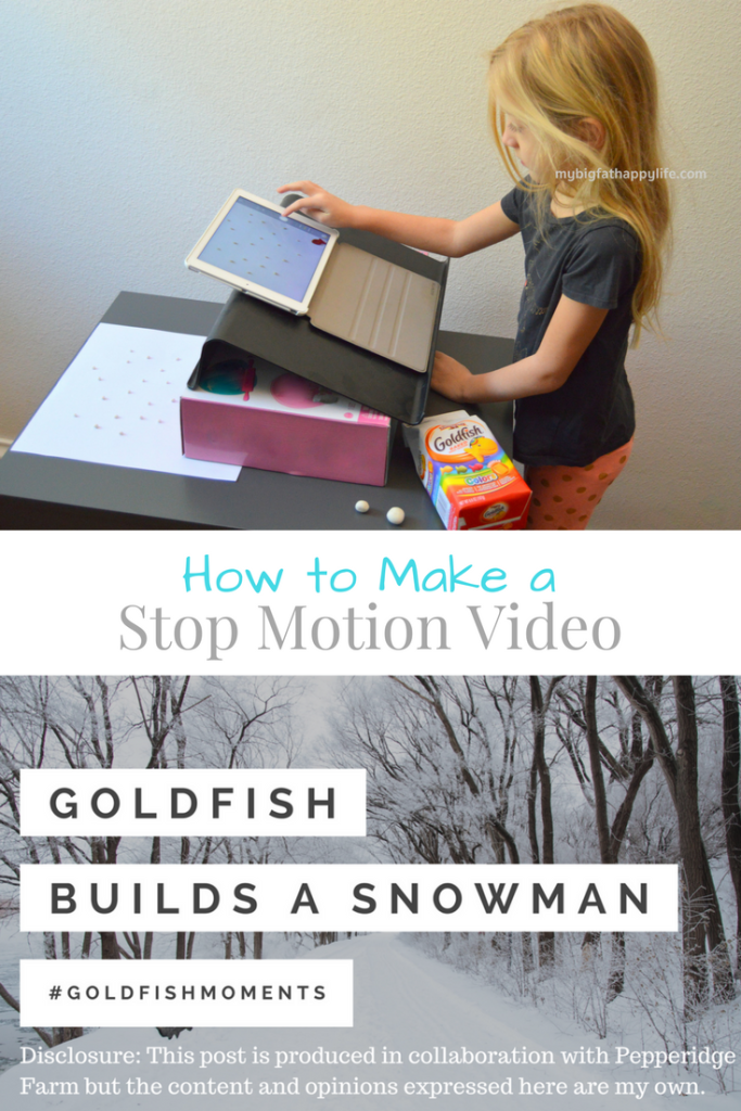 Step by step directions on how to make a stop motion video with your kids. Perfect way to spend time together #GoldfishMoments #ad | mybigfathappylife.com