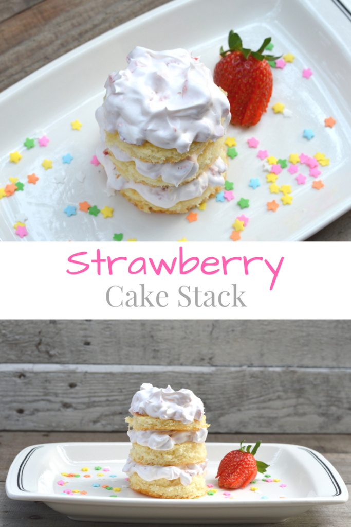 Strawberry Cake Stack; a light and refreshing dessert for Spring: Mother's Day or Easter | mybigfathappylife.com