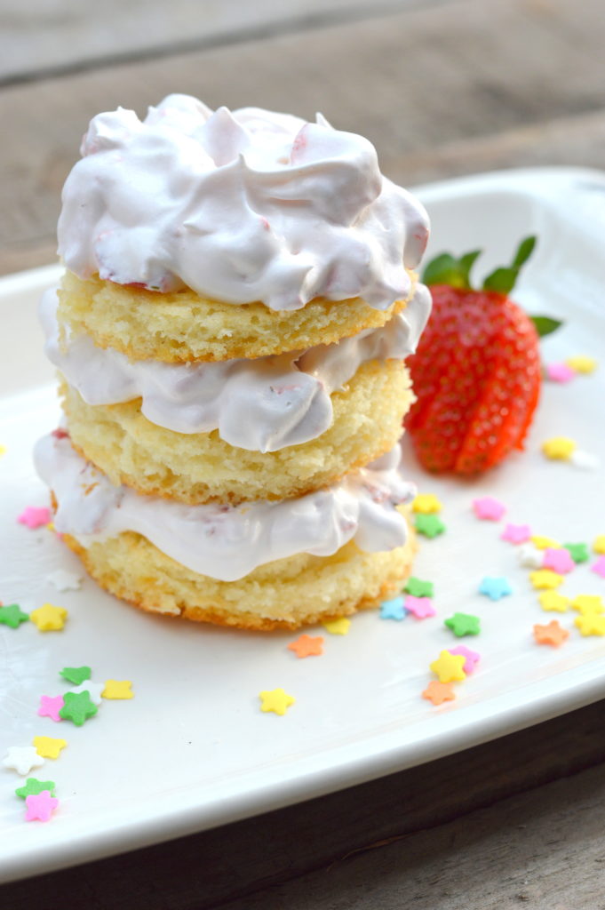Strawberry Cake Stack; a light and refreshing dessert for Spring: Mother's Day or Easter | mybigfathappylife.com