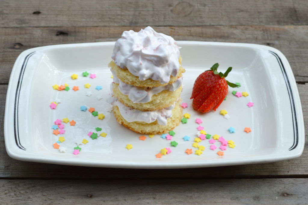 Strawberry Cake Stack; a light and refreshing dessert for Spring: Mother's Day or Easter | mybigfathappylife.com