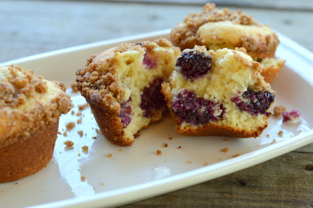 The Best Ever Blackberry Streusel Muffins are tangy and sweet!