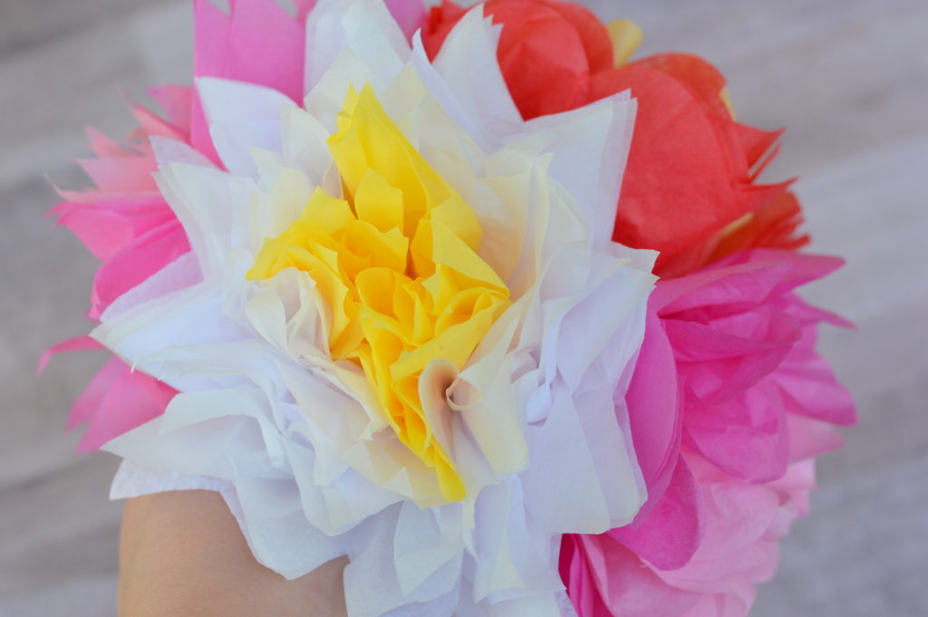 Make your mom a special gift, a bouquet of tissue paper flowers, for Mother's Day including DIY, easy to follow directions. #MakeHerMothersDay #ad