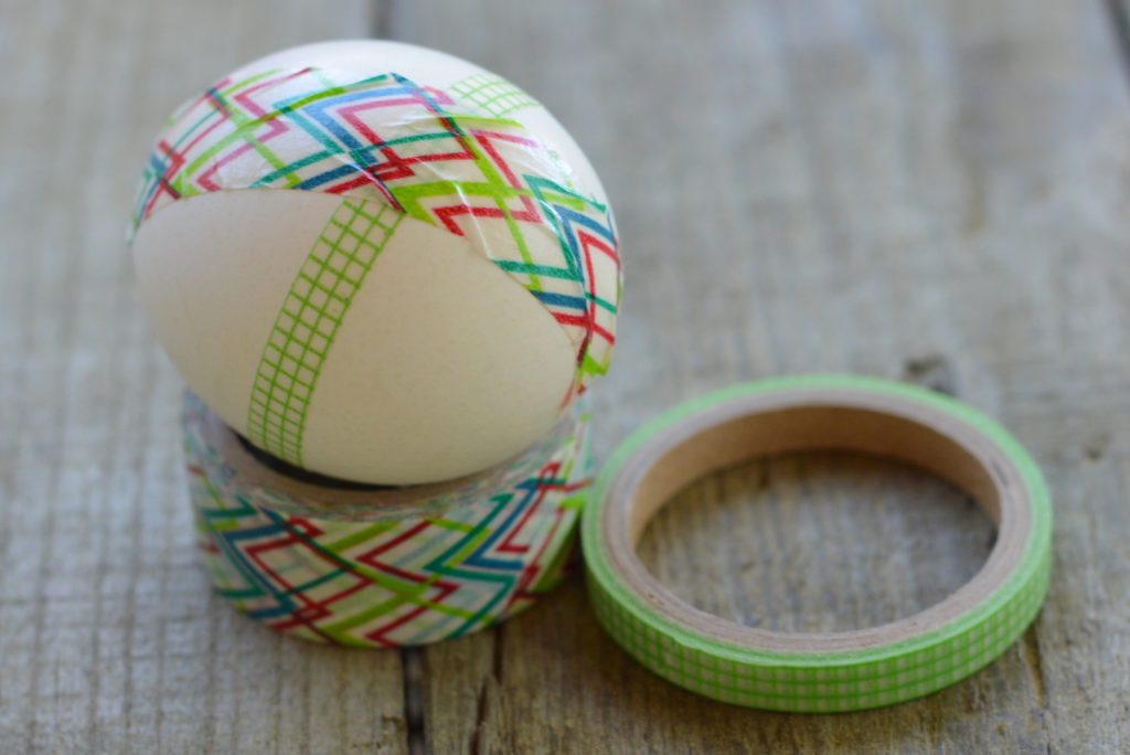 Decorating Easter Eggs with Washi Tape and Food Coloring | mybigfathappylife.com