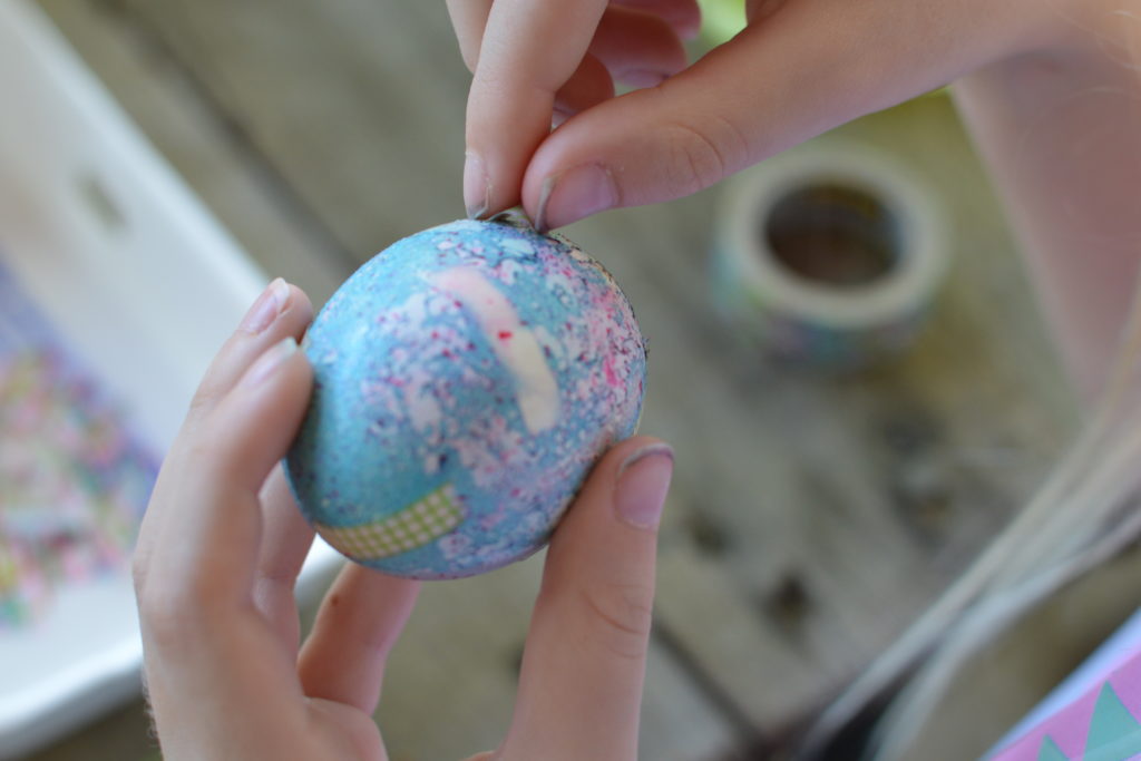 Decorating Easter Eggs with Washi Tape and Food Coloring | mybigfathappylife.com