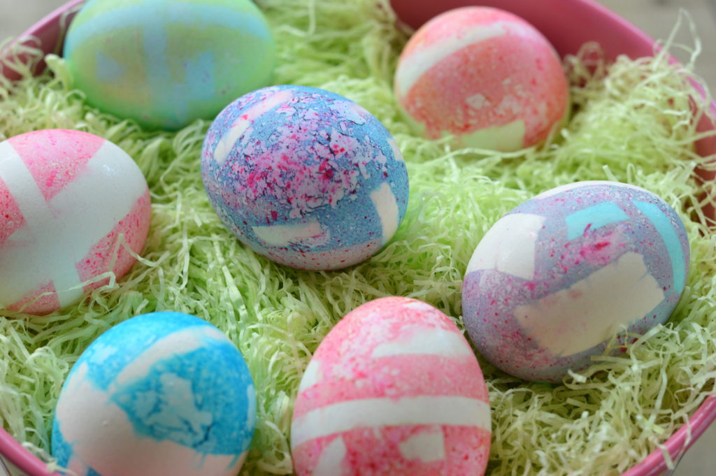 Decorating Easter Eggs with Washi Tape and Food Coloring | mybigfathappylife.com