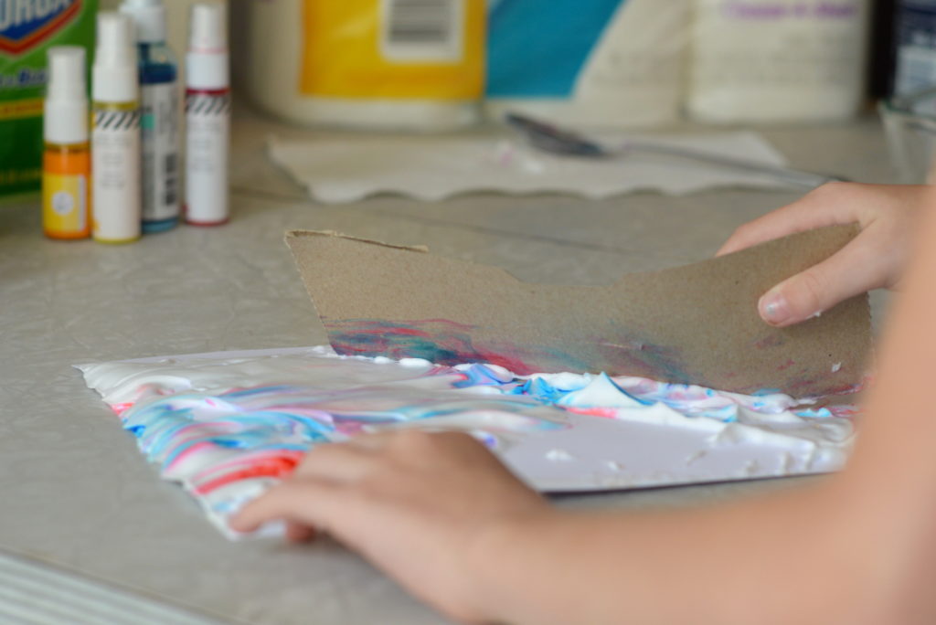 DIY Shaving Cream Marble Art Prints #UnleashTheCleanSquad #ad | mybigfathappylife.com