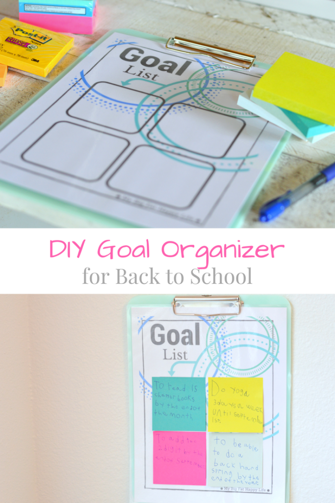 DIY Goal Organizer for Back to School #BackToSchoolGoals #ad | mybigfathappylife.com