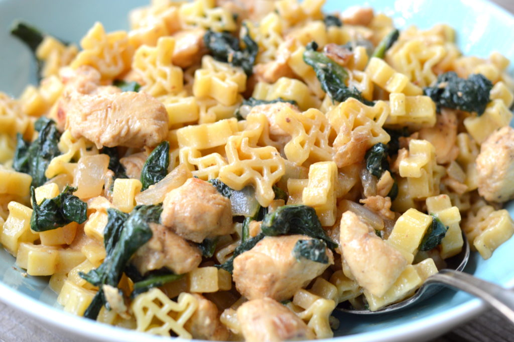 Dijon Chicken Pasta with Spinach #ad | mybigfathappylife.com