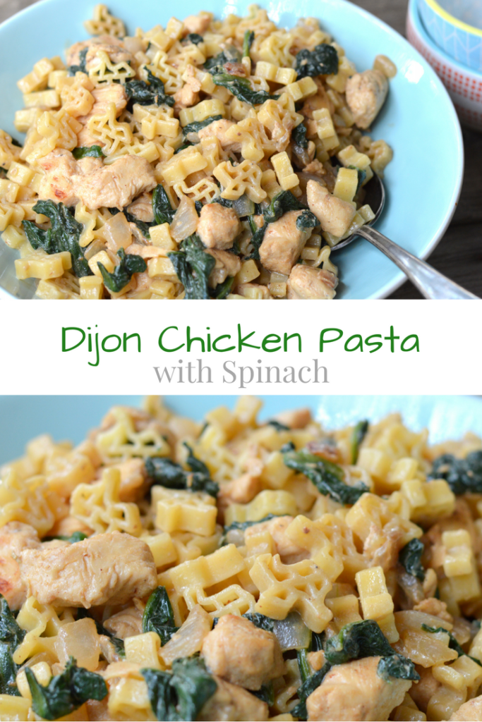 Dijon Chicken Pasta with Spinach #ad | mybigfathappylife.com