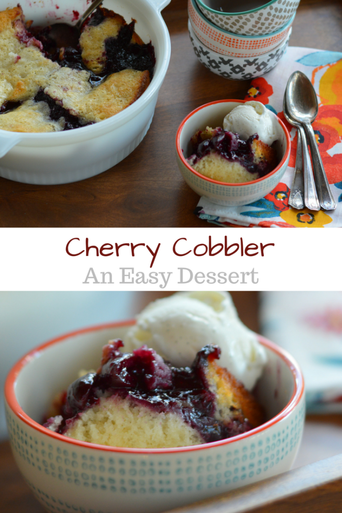 Easy Cherry Cobbler | mybigfathappylife.com