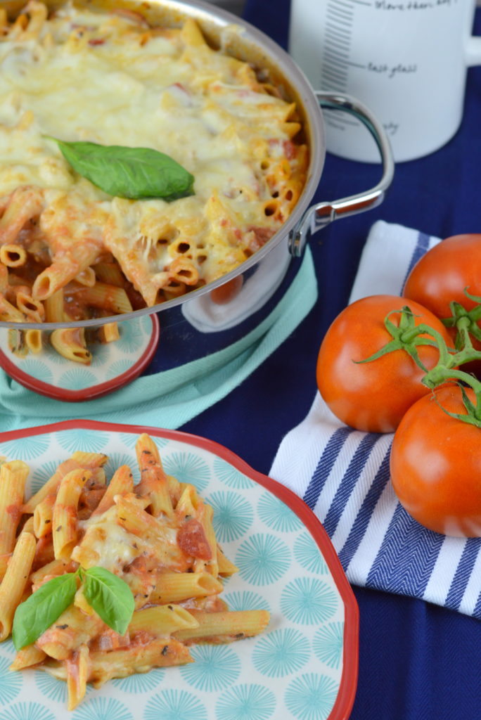 One Skillet Cheesy Penne Remove term: #HowdySkinnerSweepstakes #HowdySkinnerSweepstakes #ad | mybigfathappylife.com