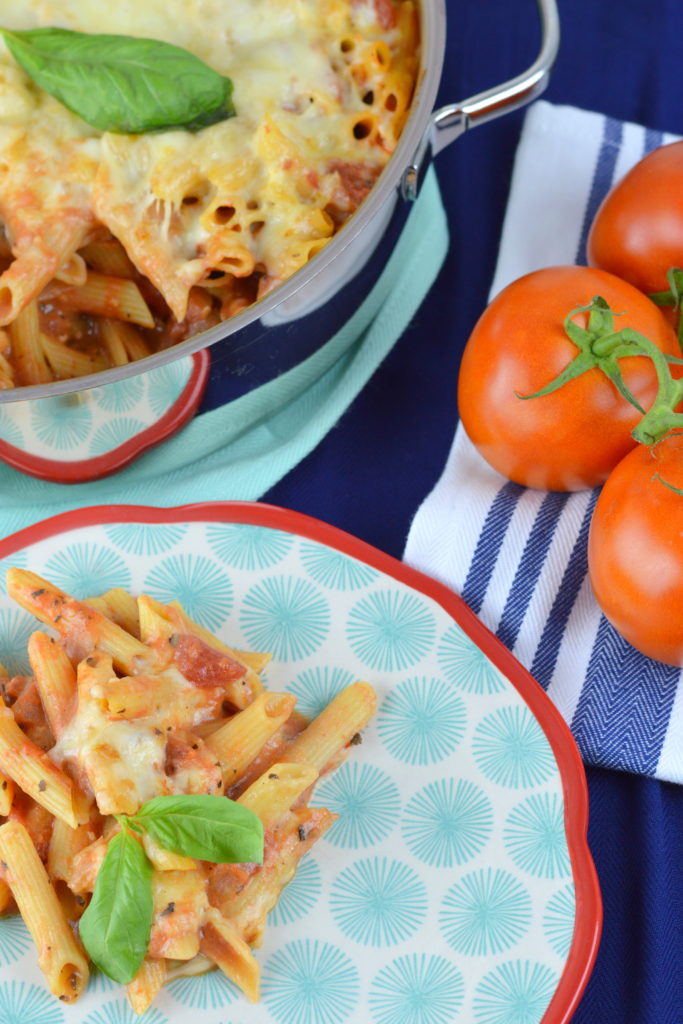 One Skillet Cheesy Penne Remove term: #HowdySkinnerSweepstakes #HowdySkinnerSweepstakes #ad | mybigfathappylife.com