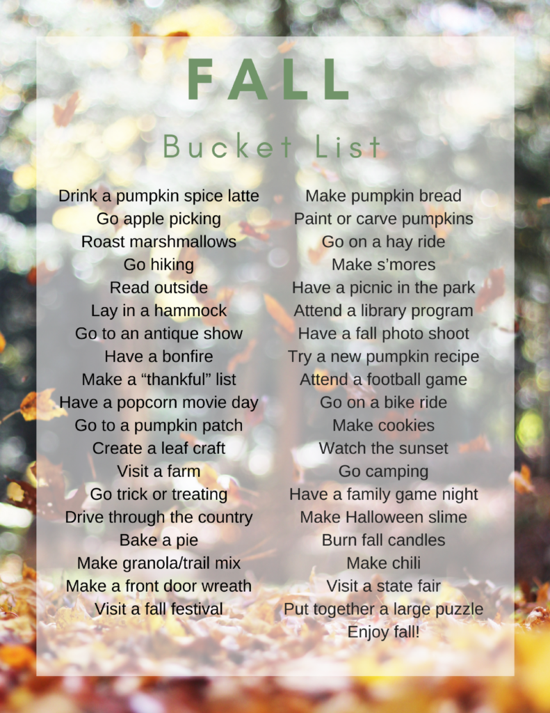 Fall Bucket List 