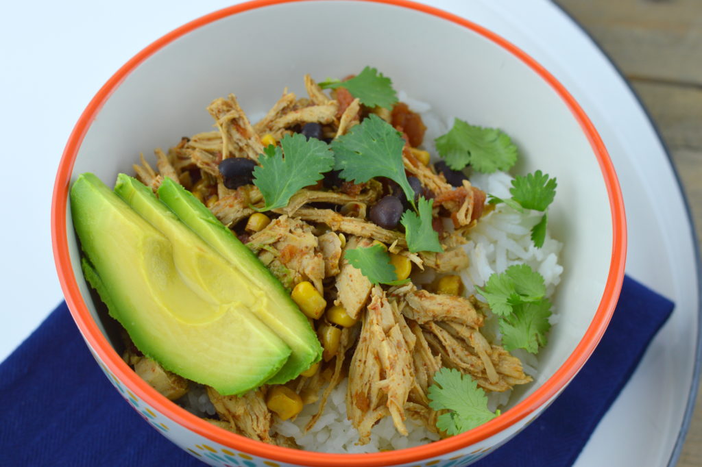 Crockpot Chicken Burrito Bowls are easy to make, full of flavor, and has all the toppings.