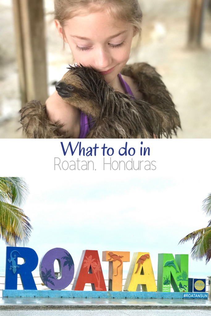 Are you traveling to Roatan, Honduras? I am telling you about our time in Roatan including hugging a sloth and horseback riding in the ocean.