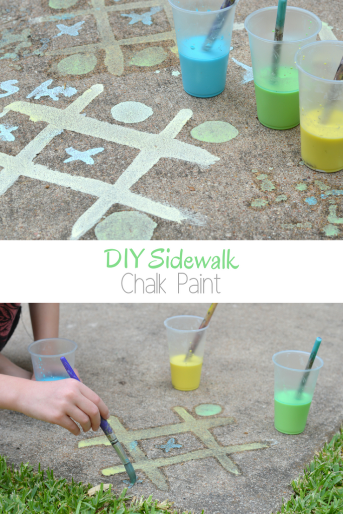 Directions on how to make your own DIY sidewalk chalk paint for endless summer fun for your kids.