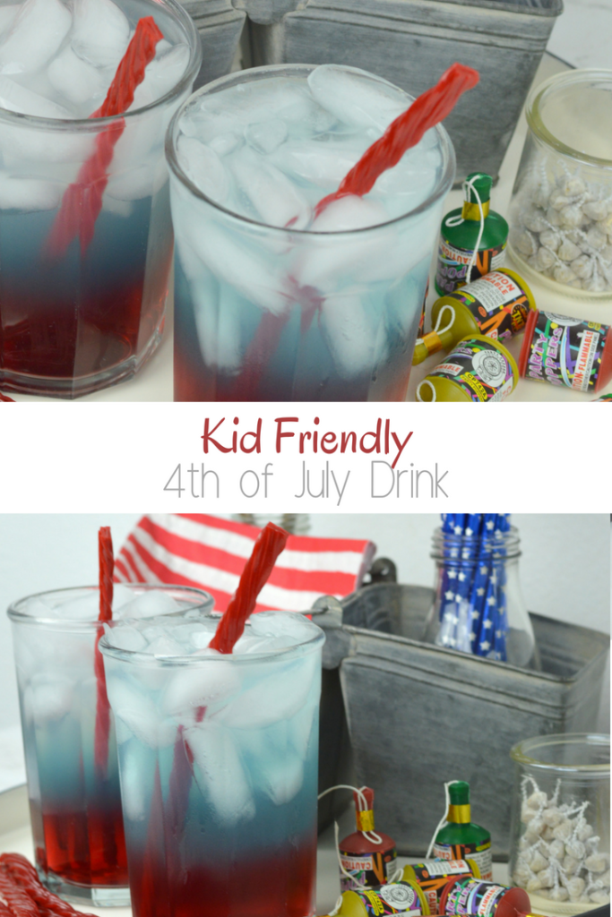 This festive kid friendly red, white, and blue layered drink is perfect for the 4th of July holiday. Your child will love this 4th of July drink.