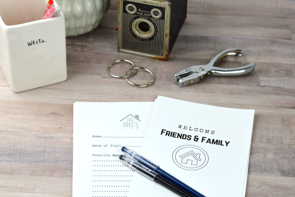 A guest book is a spot where memories could be recorded when friends and family came to visit - this DIY version includes a free printable.