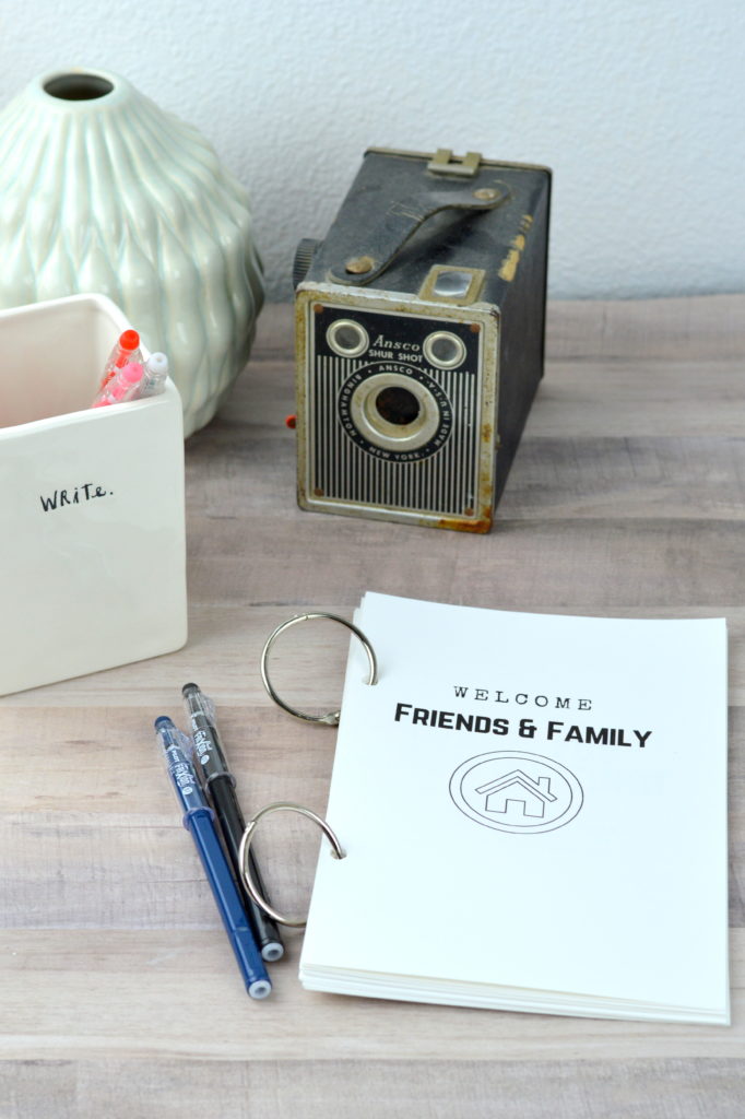 A guest book is a spot where memories could be recorded when friends and family came to visit - this DIY version includes a free printable.