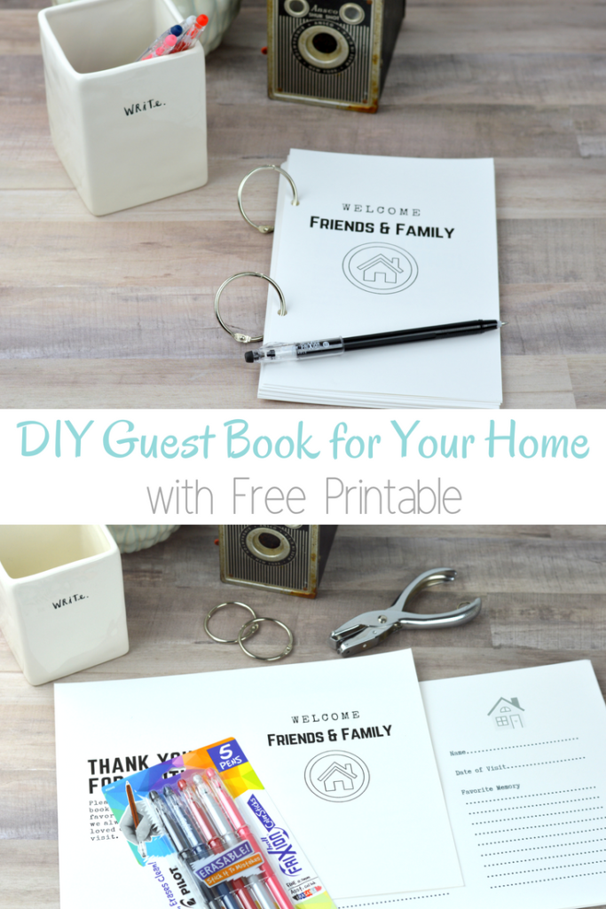 A guest book is a spot where memories could be recorded when friends and family came to visit - this DIY version includes a free printable.