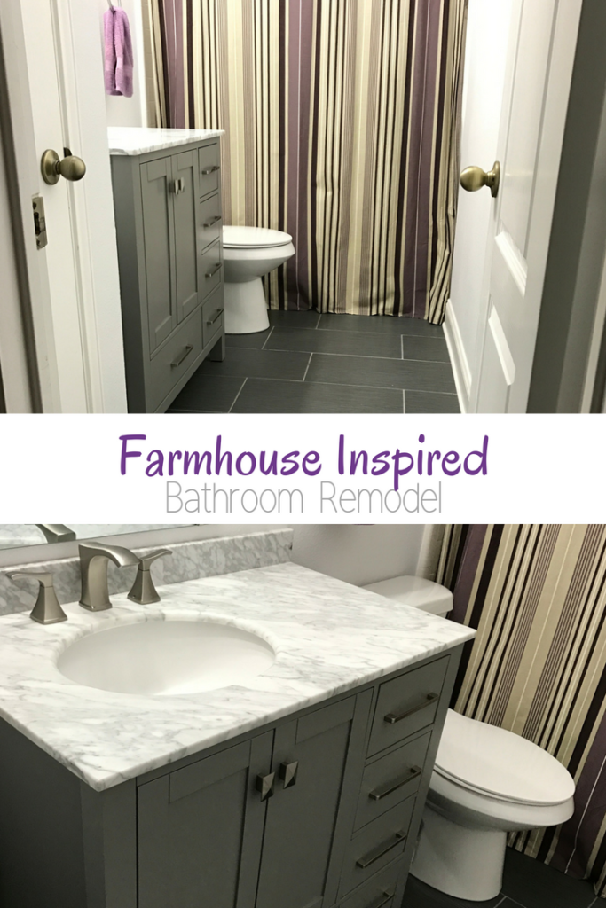 A look at how to remodel your bathroom with the farmhouse style like Joanna Gaines. A farmhouse inspired bathroom remodel.