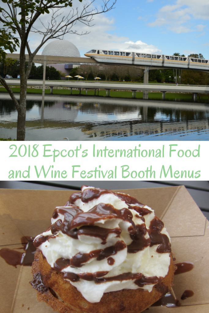 2018 Epcot's International Food and Wine Festival Booth Menus