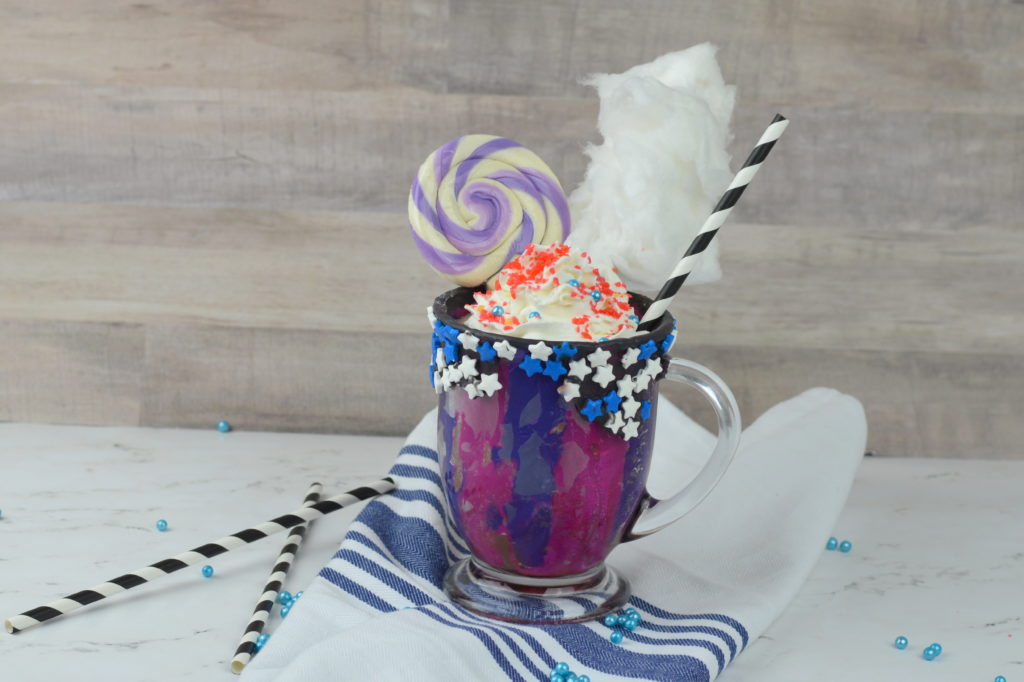 Frozen Hot Chocolate is the stuff hot summer days are made for and this decadent Galaxy Frozen Hot Chocolate is a favorite!