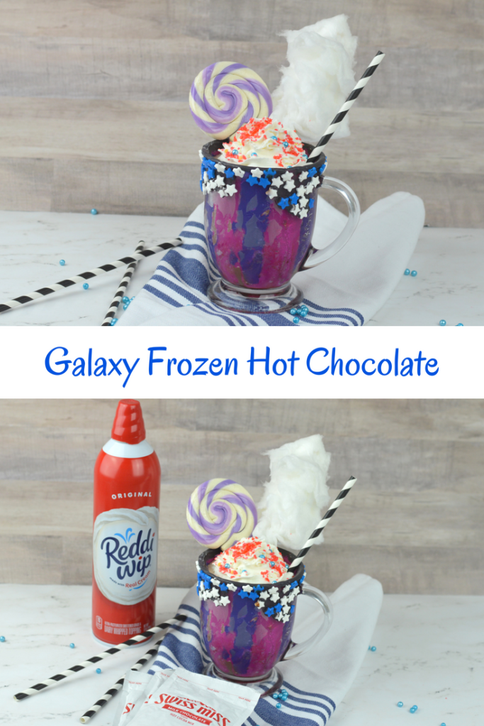 Frozen Hot Chocolate is the stuff hot summer days are made for and this decadent Galaxy Frozen Hot Chocolate is a favorite!