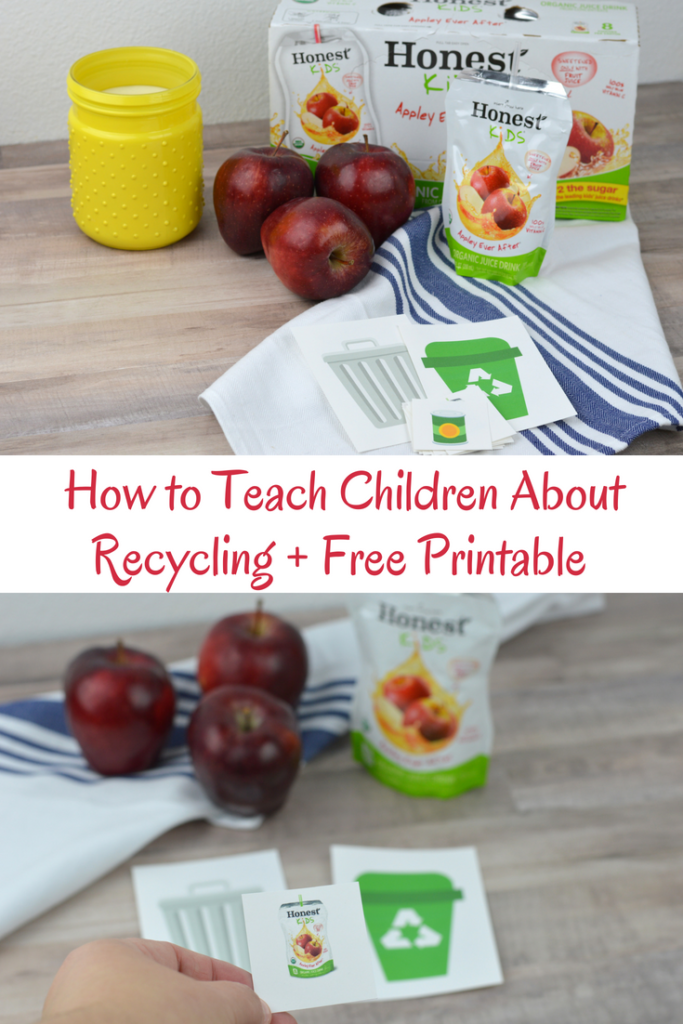 How to teach children about recycling, reducing waste, and saving our planet by playing a fun recycling game with free printable.