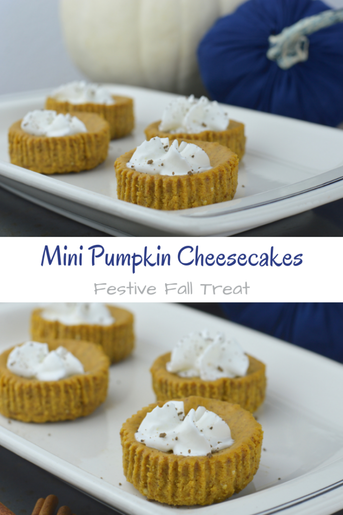 Everyone will love this delicious twist on traditional cheesecake at your next festive fall occasion. These creamy mini pumpkin cheesecakes with gingersnap cookie crusts are amazing! 