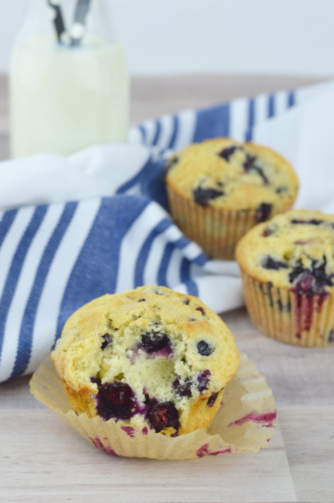 These simple and easy blueberry muffins are bursting with fresh blueberries in a soft, moist muffin.