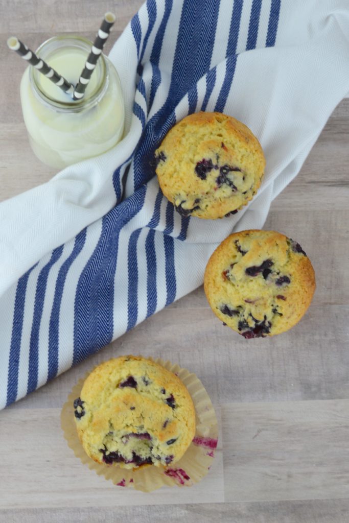 These simple and easy blueberry muffins are bursting with fresh blueberries in a soft, moist muffin.