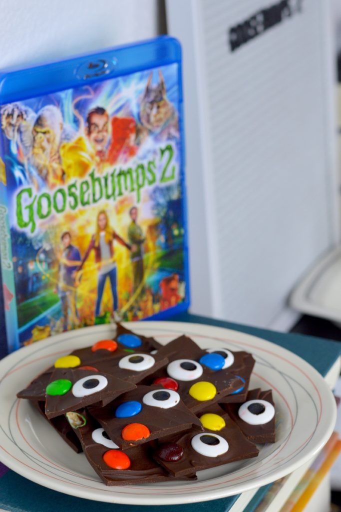 New Year = New Tradition of having a family movie night once a month! Up first is Goosebumps 2 with Monster Bark and Goosebumps Punch.