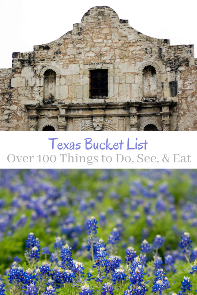 An incomplete Texas Bucket List with over 100 things to do, see, explore, and eat in the state Texas.
