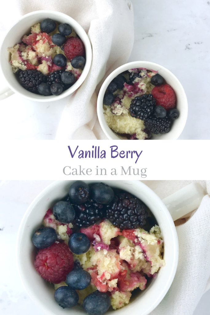 Easy and delicious Vanilla Berry Cake in a Mug is a single serving dessert that is ready in 60 seconds!