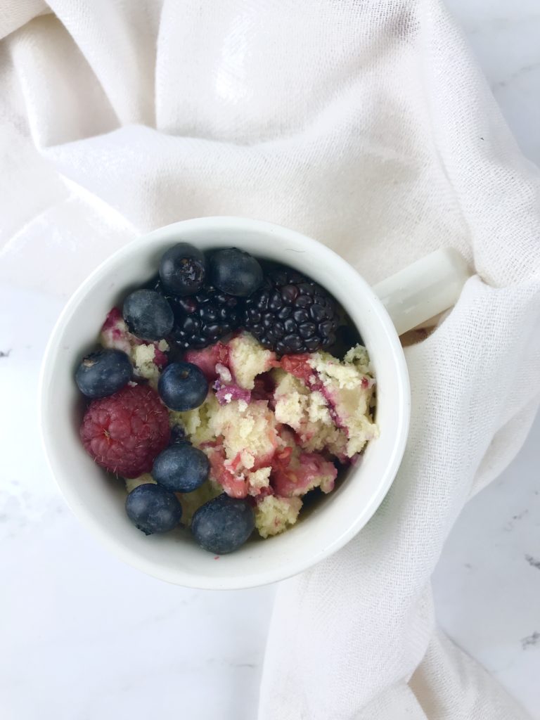 Easy and delicious Vanilla Berry Cake in a Mug is a single serving dessert that is ready in 60 seconds!