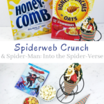 Spiderweb Crunch is a fun, delightful treat perfect for watching Spider-Man: Into the Spider-Verse and it is so easy to make!  It makes for the perfect movie night!  