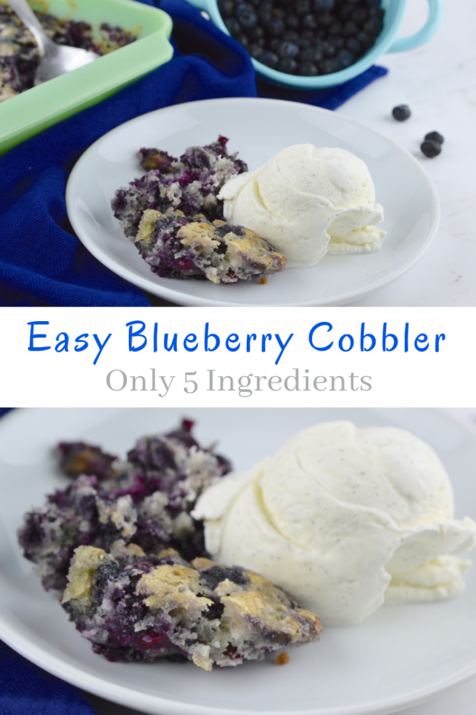 This easy, five-ingredient Blueberry Cobbler recipe is bursting with flavor and comes out perfect every time!