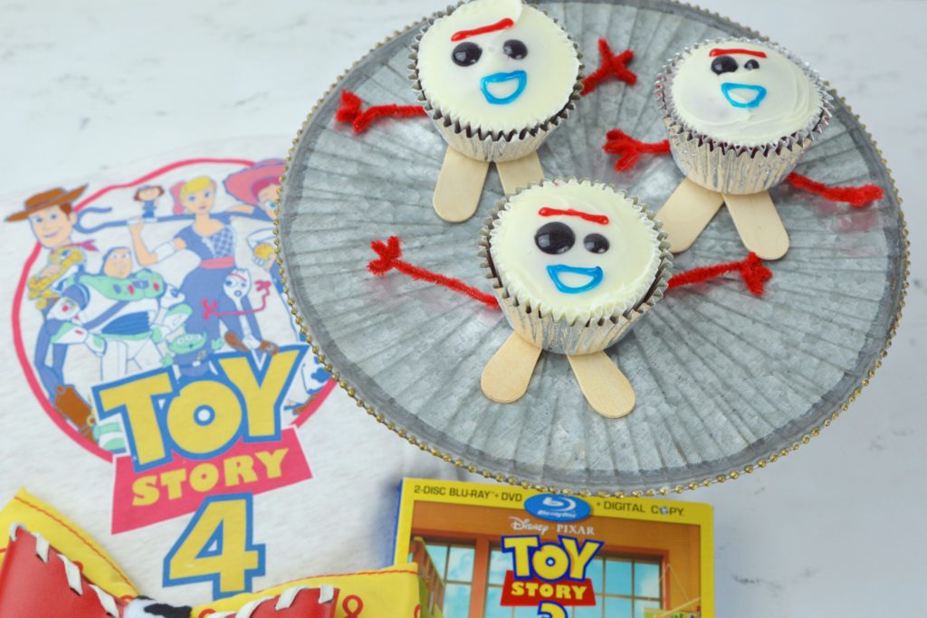 These cute Forky cupcakes inspired from the movie Toy Story 4 are a fun way to celebrate the release of the new movie.