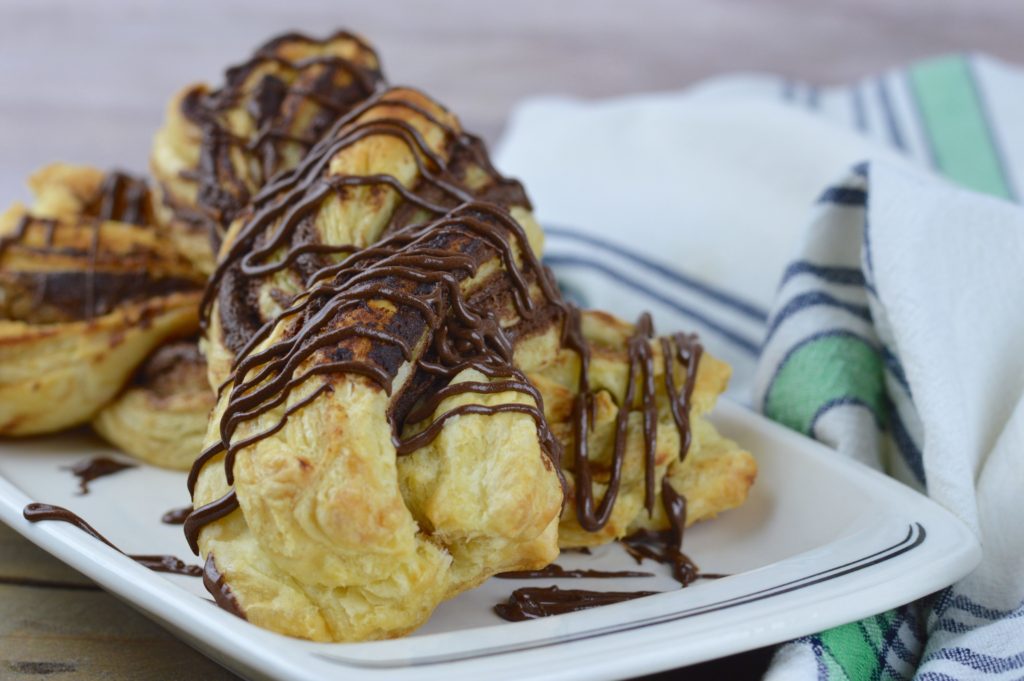 This really simple and super delicious, Chocolate Twists recipe, has only four ingredients and makes for an impressive dessert.