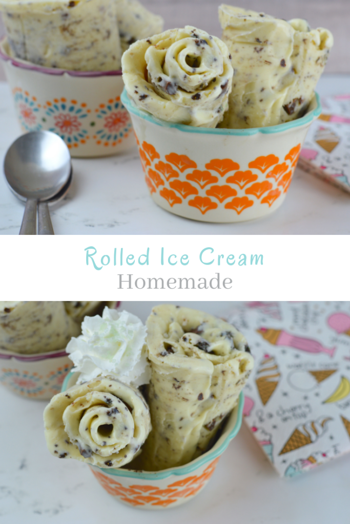 Did you know that you can make the newest fad food: Rolled Ice Cream at home for your family and friends?  Thai Inspired this ice cream is made using only three ingredients + mix-ins.