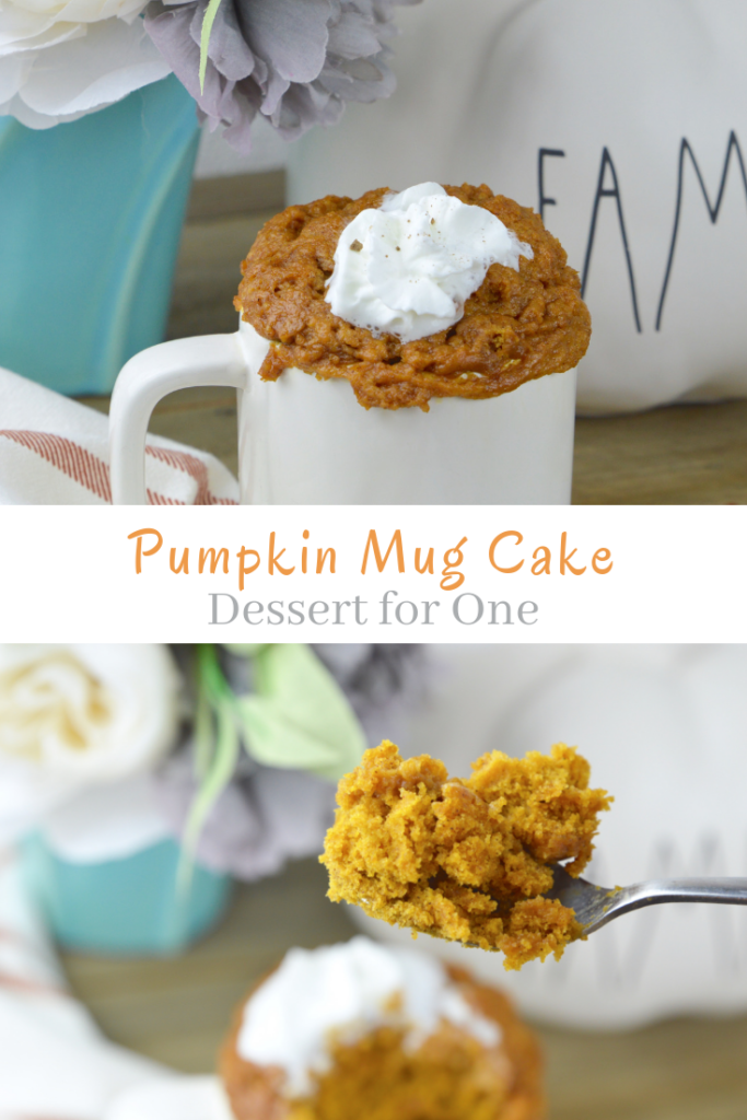 When you have a craving for cake but don't want to make a whole one, make this Pumpkin Mug Cake in minutes this fall!