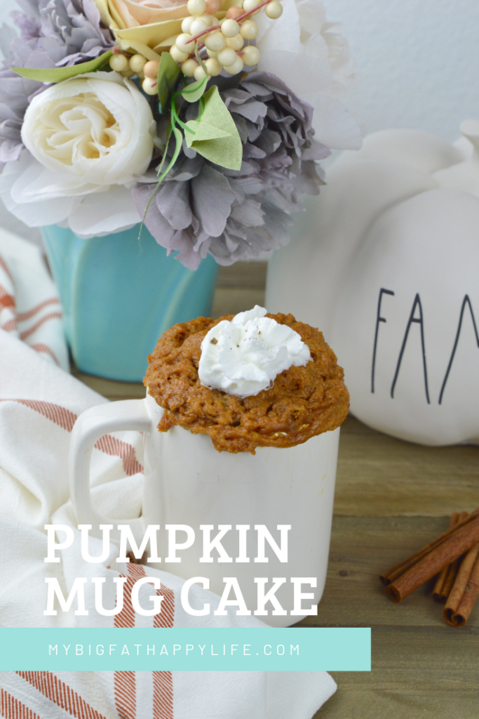 When you have a craving for cake but don't want to make a whole one, make this Pumpkin Mug Cake in minutes this fall!