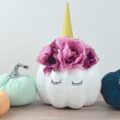 Do you LOVE Unicorns as much as my daughter? Then you are going to love this quick and easy DIY Floral Unicorn Pumpkin craft for Halloween.